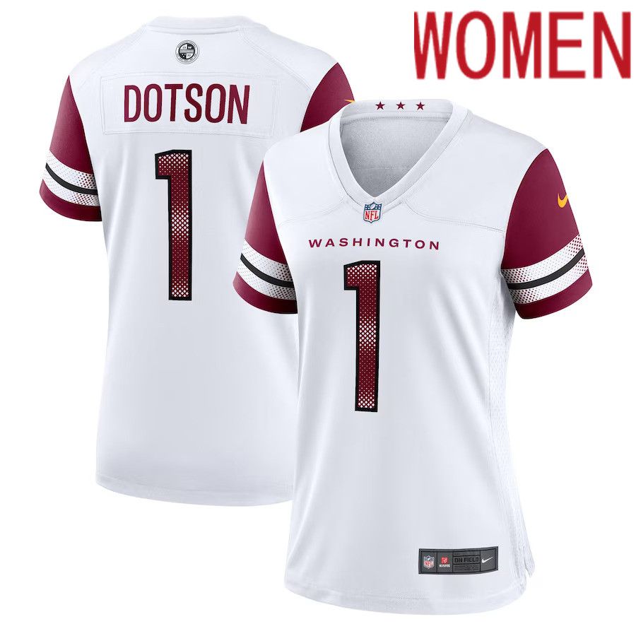 Women Washington Commanders #1 Jahan Dotson Nike White Game Player NFL Jersey->customized nfl jersey->Custom Jersey